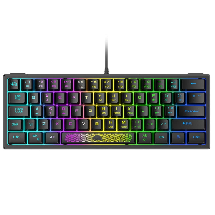 ZIYOU LANG K61 62 Keys RGB Lighting Mini Gaming Wired Keyboard, Cable Length:1.5m, K61 Black, K61 White, K61 Blue