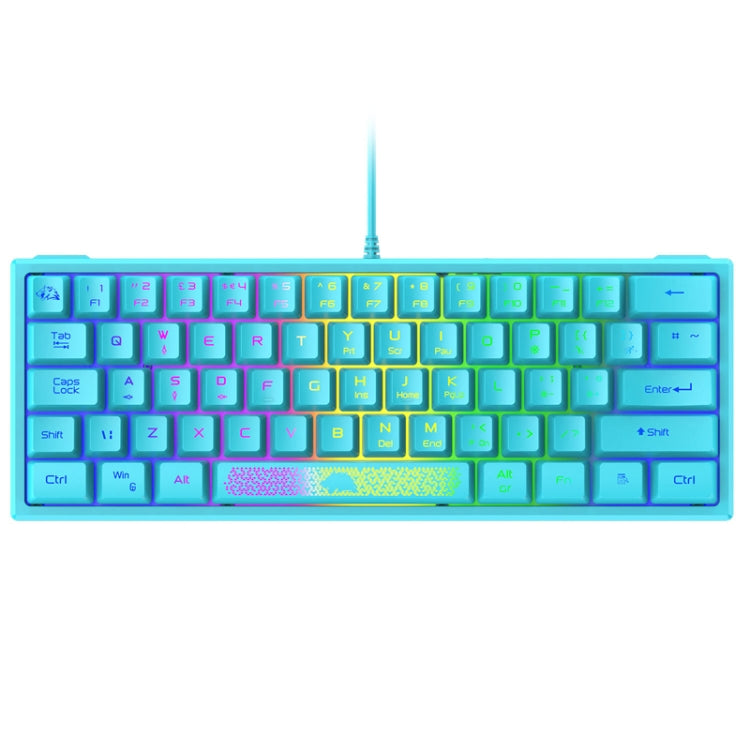 ZIYOU LANG K61 62 Keys RGB Lighting Mini Gaming Wired Keyboard, Cable Length:1.5m, K61 Black, K61 White, K61 Blue