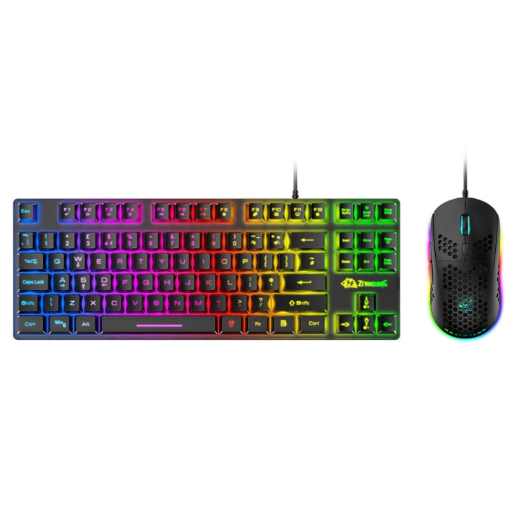 ZIYOU LANG T2 88 Keys Gaming Mechanical Luminous Keyboard and Mouse Set, Cable Length: 1.6m, T2 Black, T2 White, T2 Blue