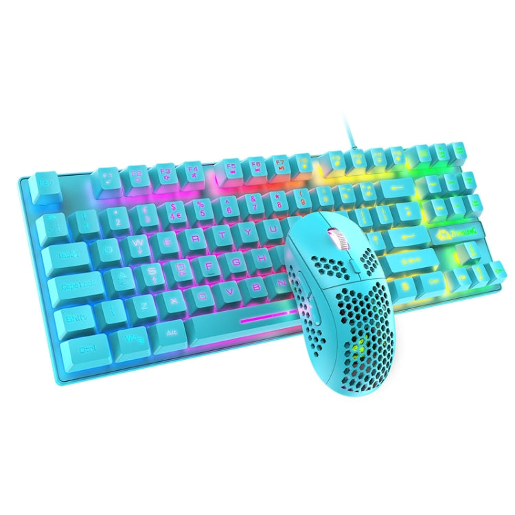 ZIYOU LANG T2 88 Keys Gaming Mechanical Luminous Keyboard and Mouse Set, Cable Length: 1.6m, T2 Black, T2 White, T2 Blue