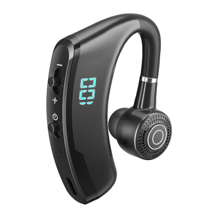 V9S Bluetooth Headset Noise Cancelling Headphones With LED Display, Black Single Ear, Blue Single Ear