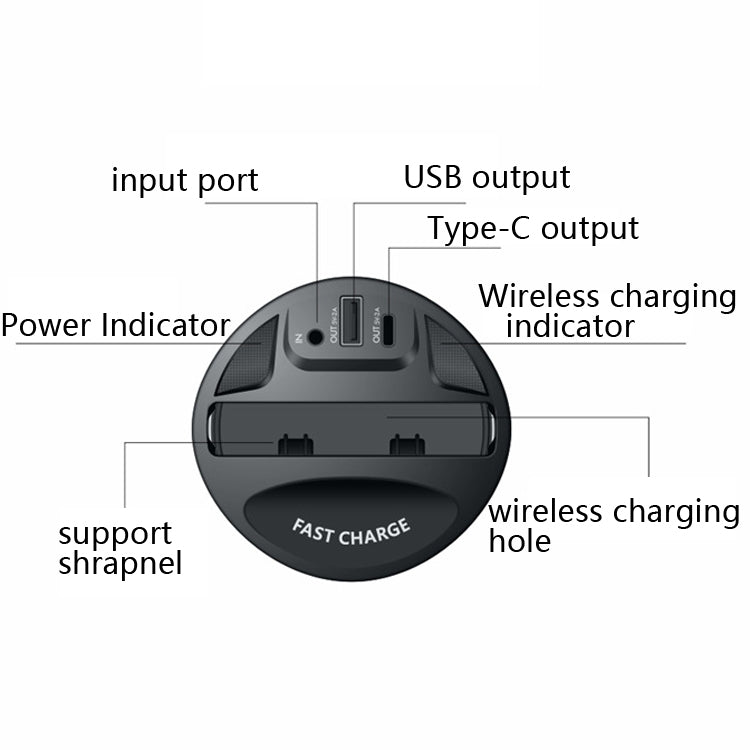 Car Cup 4 In 1 Wireless Charger Support 15W/10W/7.5W/5W Wireless Charging, X13