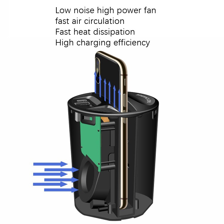 Car Cup 4 In 1 Wireless Charger Support 15W/10W/7.5W/5W Wireless Charging, X13