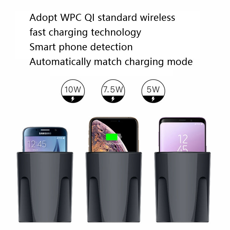 Car Cup 4 In 1 Wireless Charger Support 15W/10W/7.5W/5W Wireless Charging, X13