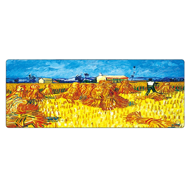 Am002 Large Oil Painting Desk Rubber Mouse Pad, 300x800x1.5mm Unlocked, 300x800x2mm Locked