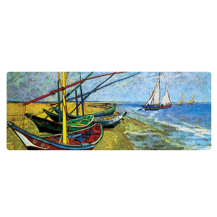 Am002 Large Oil Painting Desk Rubber Mouse Pad, 300x800x1.5mm Unlocked, 300x800x2mm Locked