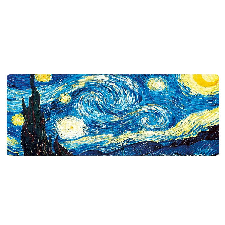 Am002 Large Oil Painting Desk Rubber Mouse Pad, 300x800x1.5mm Unlocked, 300x800x2mm Locked