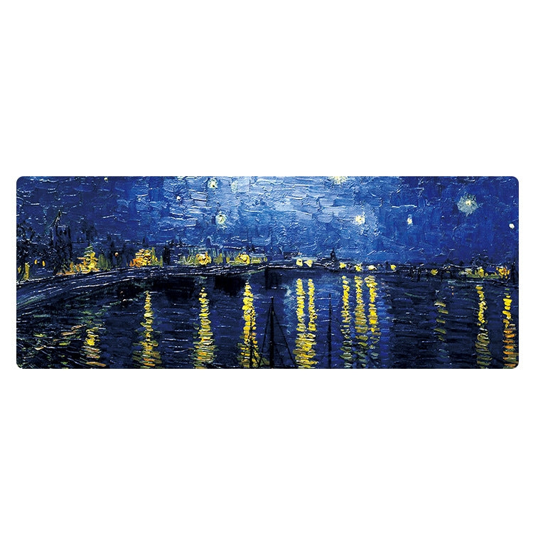 Am002 Large Oil Painting Desk Rubber Mouse Pad, 300x800x1.5mm Unlocked, 300x800x2mm Locked