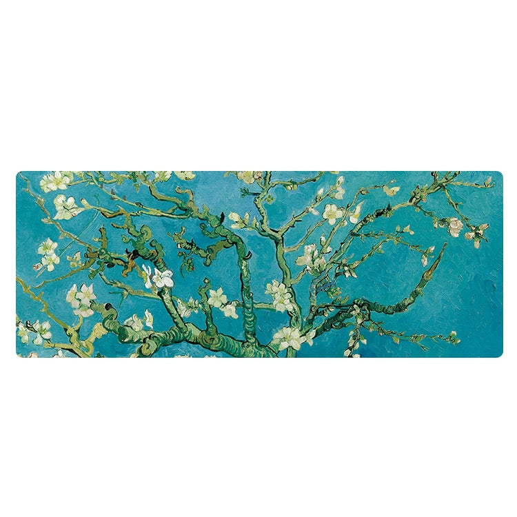 Am002 Large Oil Painting Desk Rubber Mouse Pad, 300x800x1.5mm Unlocked, 300x800x2mm Locked