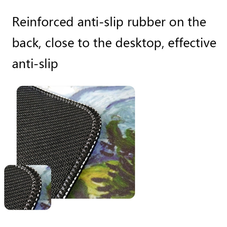 Am002 Large Oil Painting Desk Rubber Mouse Pad, 300x800x1.5mm Unlocked, 300x800x2mm Locked