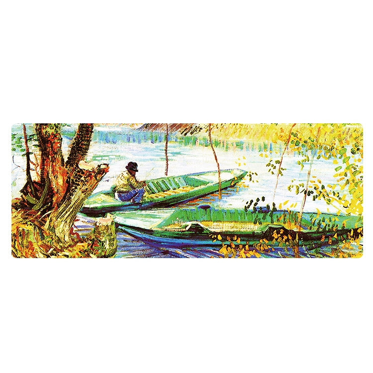 Am002 Large Oil Painting Desk Rubber Mouse Pad, 300x800x1.5mm Unlocked, 300x800x2mm Locked