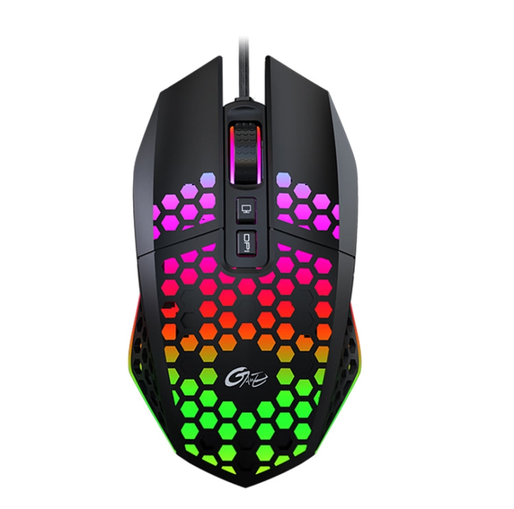 FMOUSE  X801 8 Keys 1600DPI Hollow Luminous Gaming  Office Mouse,Style:, Black Wireless Rechargeable, White Wireless Rechargeable, Black Wired, White Wired