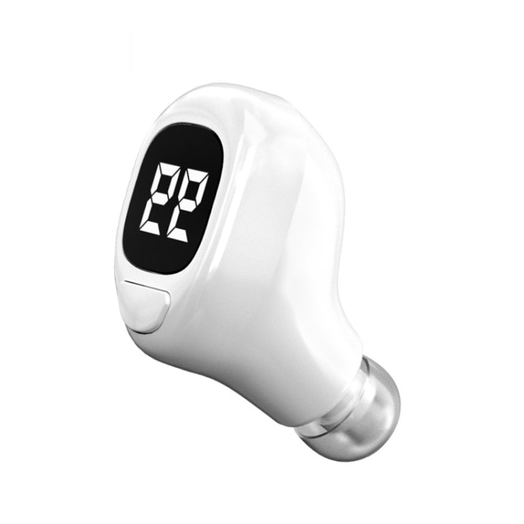 F6 Bluetooth Headset Mini Invisible Ear Business Digital Display Earphone, F6 Black, F6 White