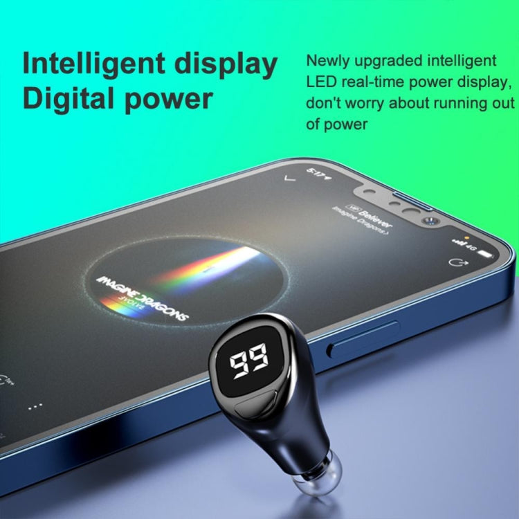 F6 Bluetooth Headset Mini Invisible Ear Business Digital Display Earphone, F6 Black, F6 White