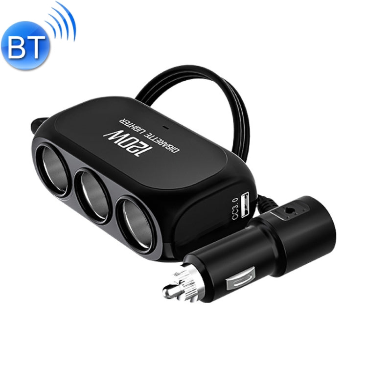 Dual USB + Type-C / USB-C 3 Hole Cigarette Lighter Car Charger, Style:, Standar Version, Fast Charge Version, Bluetooth+Fast Charge Version, QC3.0 + PD Fast Charge Version