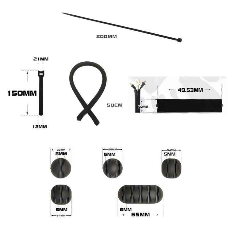 Desktop Data Cable Organizer Storage Winder Combination Set, 119 In 1, 125 In 1, Zipper:126 In 1, Network Pipe:126 In 1, 136 In 1