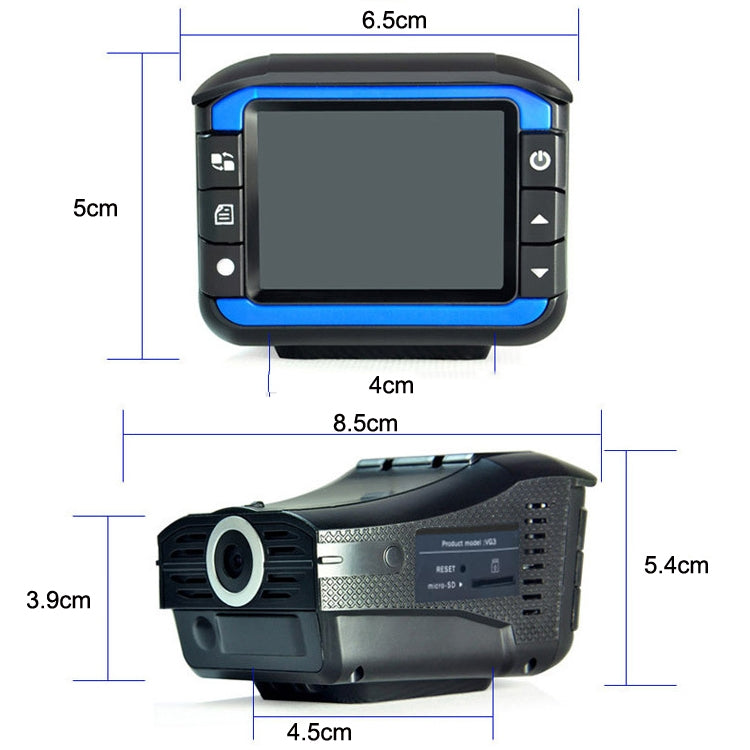 VG3 2 In 1 Electronic Dog Driving Recorder Vehicle Mobile Radar Warning Device, VG3