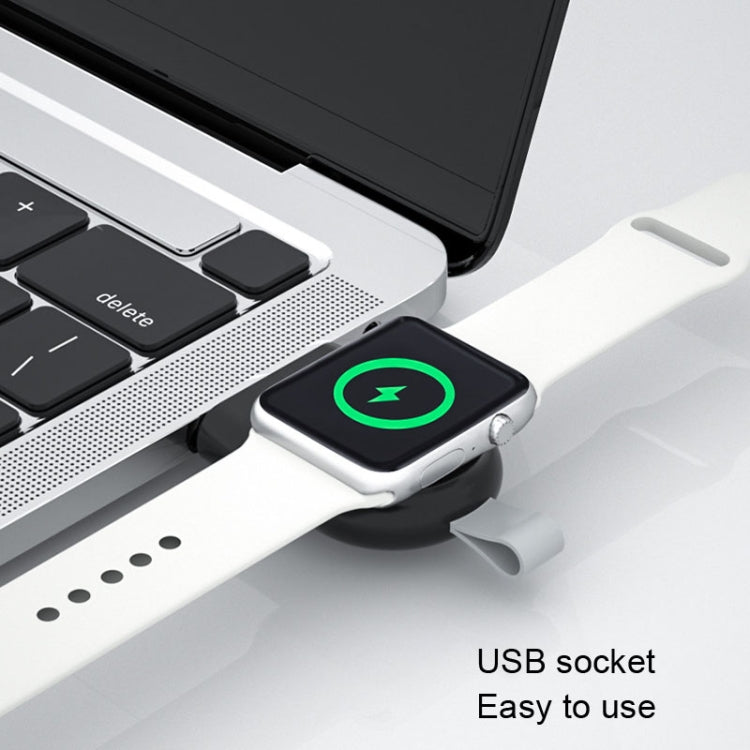 USB Portable Wireless Magnetic Suction Charger For Apple Watch 1/2/3/4/5/6/7/SE, White