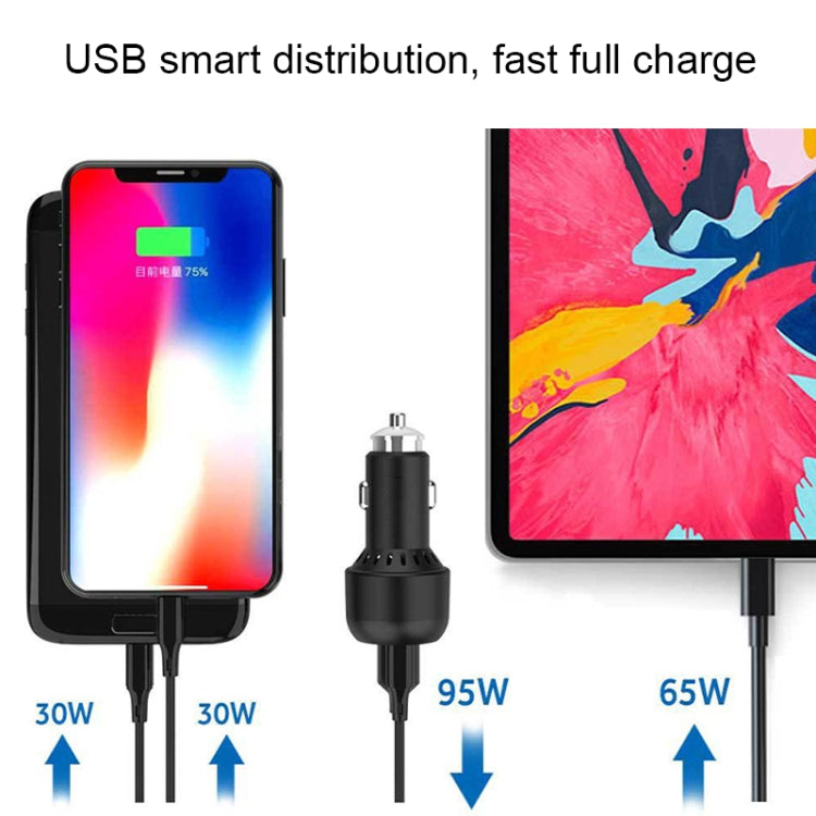 IBD350-1U2C PD30W+PD65W+QC Car Phone Charger, IBD350-1U2C