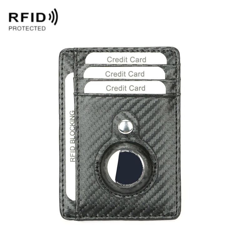 TQ-319 Anti-Theft Anti-Lost Tracker Leather Card Holder For AirTag, Style:, Carbon Fiber (Black), Carbon Fiber (Gray), Carbon Fiber (Blue), Carbon Fiber (Brown), Flat Pattern (Black), Flat Pattern (Red), Flat Pattern (Gray), Flat Pattern (Brown)