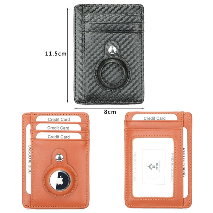 TQ-319 Anti-Theft Anti-Lost Tracker Leather Card Holder For AirTag, Style:, Carbon Fiber (Black), Carbon Fiber (Gray), Carbon Fiber (Blue), Carbon Fiber (Brown), Flat Pattern (Black), Flat Pattern (Red), Flat Pattern (Gray), Flat Pattern (Brown)