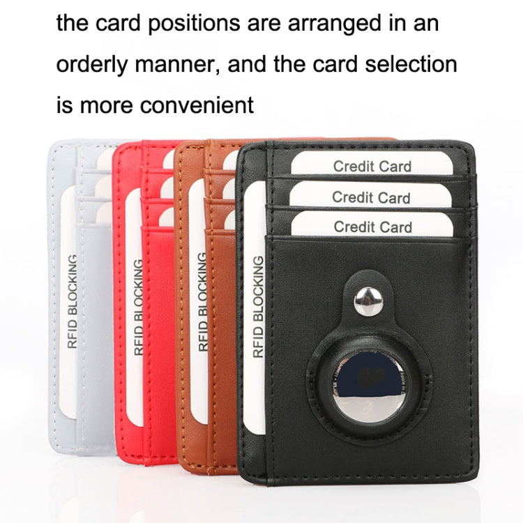 TQ-319 Anti-Theft Anti-Lost Tracker Leather Card Holder For AirTag, Style:, Carbon Fiber (Black), Carbon Fiber (Gray), Carbon Fiber (Blue), Carbon Fiber (Brown), Flat Pattern (Black), Flat Pattern (Red), Flat Pattern (Gray), Flat Pattern (Brown)