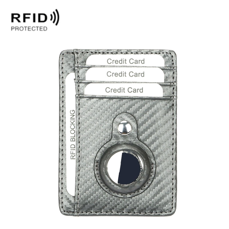 TQ-319 Anti-Theft Anti-Lost Tracker Leather Card Holder For AirTag, Style:, Carbon Fiber (Black), Carbon Fiber (Gray), Carbon Fiber (Blue), Carbon Fiber (Brown), Flat Pattern (Black), Flat Pattern (Red), Flat Pattern (Gray), Flat Pattern (Brown)