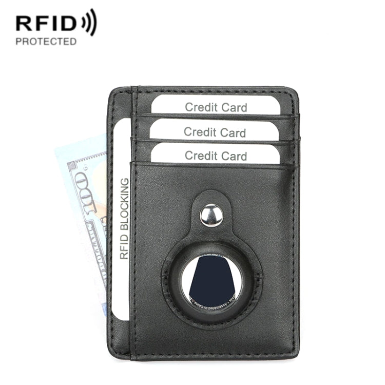 TQ-319 Anti-Theft Anti-Lost Tracker Leather Card Holder For AirTag, Style:, Carbon Fiber (Black), Carbon Fiber (Gray), Carbon Fiber (Blue), Carbon Fiber (Brown), Flat Pattern (Black), Flat Pattern (Red), Flat Pattern (Gray), Flat Pattern (Brown)