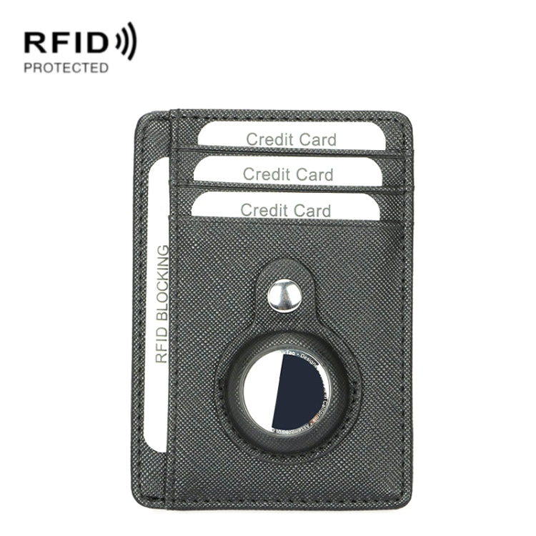 TQ-319 Anti-Theft Anti-Lost Tracker Leather Card Holder For AirTag, Style:, Carbon Fiber (Black), Carbon Fiber (Gray), Carbon Fiber (Blue), Carbon Fiber (Brown), Flat Pattern (Black), Flat Pattern (Red), Flat Pattern (Gray), Flat Pattern (Brown)