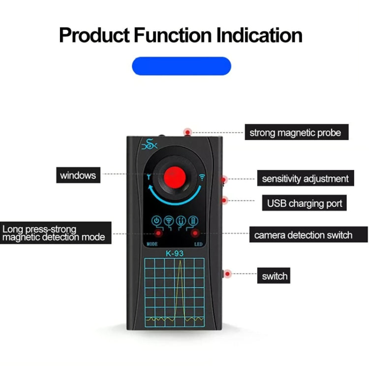 K93 Signal Detector GPS Anti-Location Camera Anti-Sneak Photo Detector, K93