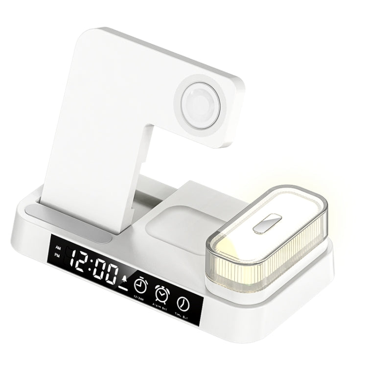 A37 30W 3-in-1 Wireless Charging Phone Stand with RGB Night Light & Alarm Clock Function, A37 30W White, A37 30W Black