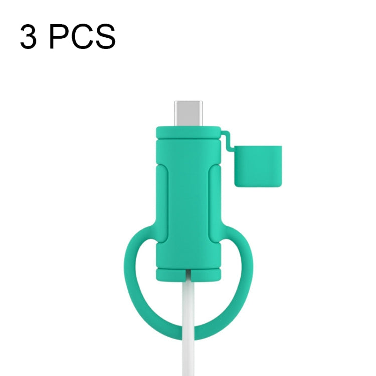 3 PCS Soft Washable Data Cable Silicone Case For Apple, Spec:, Lightning (Pink), Lightning (Red), Lightning (Black), Lightning (Mint Green), Lightning (Mustard Green), Lightning (White), Type-C (Pink), Type-C (Red), Type-C (Black), Type-C (Mint Green)