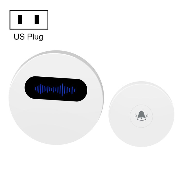 T10-1 1 For 1 Lighting Self-Power Generation Wireless Intelligent Anti -Rainwater Doorbell, T10-1 EU Plug White, T10-1 EU Plug Black, T10-1 US Plug White, T10-1 US Plug Black, T10-1 UK Plug White, T10-1 UK Plug Black