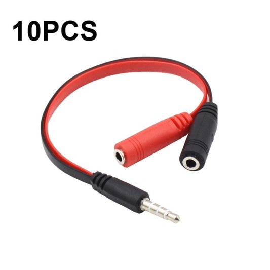 10 PCS Y-1001 20cm 3.5mm Car Audio Computer Headset Microphone 2 In 1 Adapter Cable, Y-1001