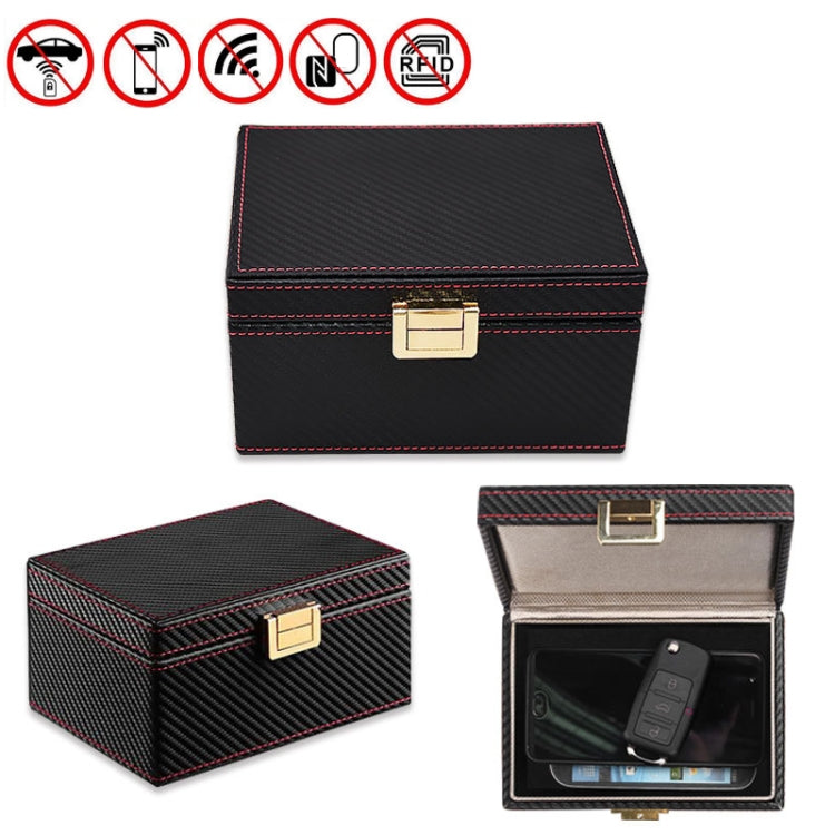 RFID Signal Shielding Box Car Key Anti-demagnetization Cell Phone Box, Carbon Fiber