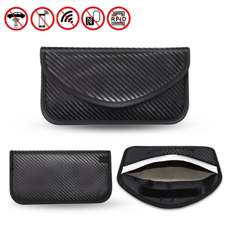 Carbon Fiber Signal Shielding Bag Radiation-proof RFID Phone Key Bag 20 x 10cm, Carbon Fiber  20 x 10cm