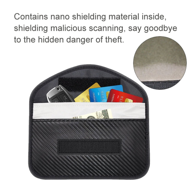 Carbon Fiber Signal Shielding Bag Radiation-proof RFID Phone Key Bag 20 x 10cm, Carbon Fiber  20 x 10cm