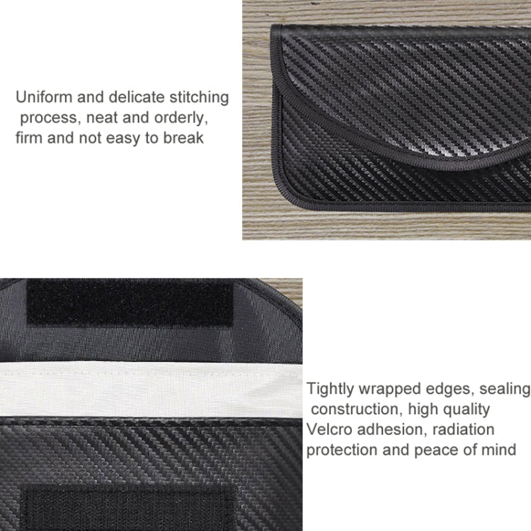 Carbon Fiber Signal Shielding Bag Radiation-proof RFID Phone Key Bag 20 x 10cm, Carbon Fiber  20 x 10cm