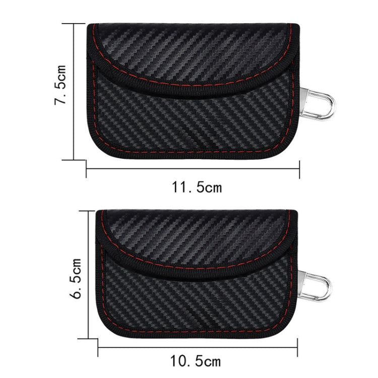 Carbon Fiber RFID Card Case Radiation-Proof Car Key Signal Shielding Bag, 10.5 x 6.5cm, 11.5 x 7.5cm