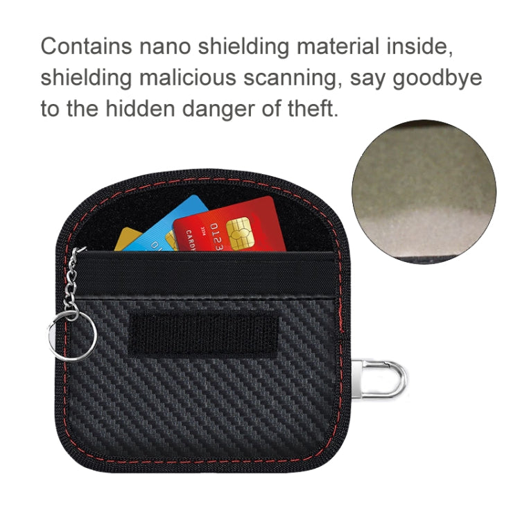 Carbon Fiber RFID Card Case Radiation-Proof Car Key Signal Shielding Bag, 10.5 x 6.5cm, 11.5 x 7.5cm