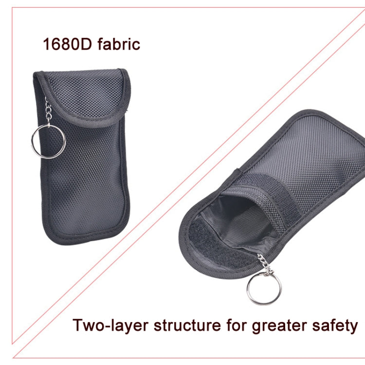 Double Buckle Car Key Signal Shielding Bag Anti-Magnetic RFID Card Case, Double Buckle