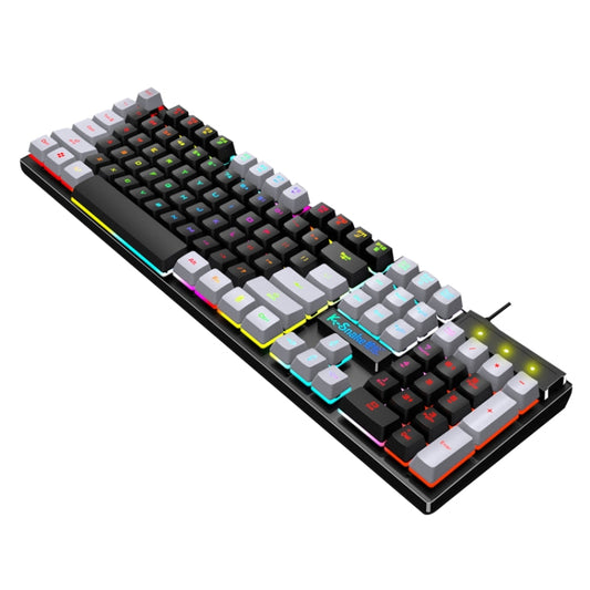 K-Snake K4 104 Keys Glowing Game Wired Mechanical Keyboard, Cable Length: 1.5m, Style:, Black Gray Square Key, Gray Black Square Key, White Pink Square Key, Mixed Light Pink White Square Key, Mixed Light Blue White Square Key