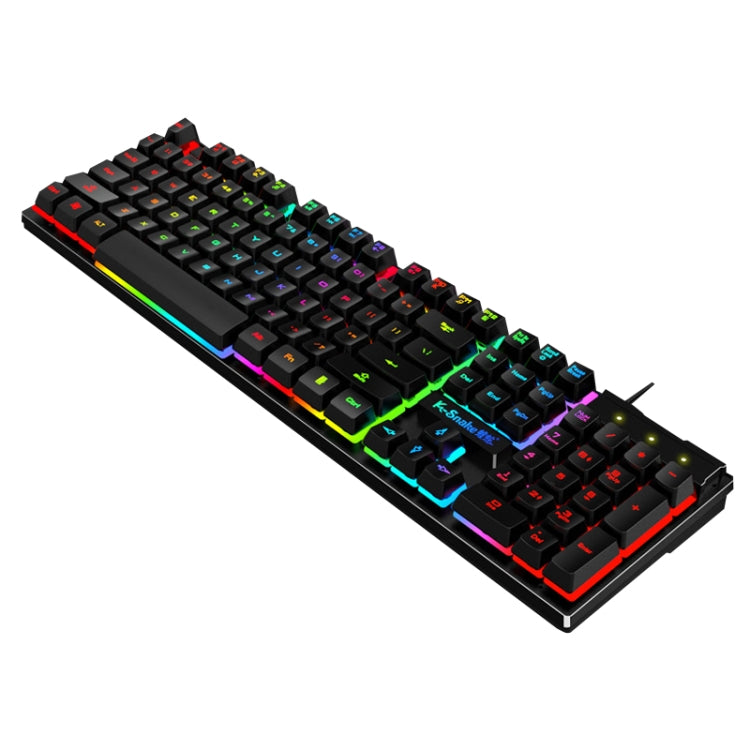 K-Snake K4 104 Keys Glowing Game Wired Mechanical Keyboard, Cable Length: 1.5m, Style:, Black Gray Square Key, Gray Black Square Key, White Pink Square Key, Mixed Light Pink White Square Key, Mixed Light Blue White Square Key