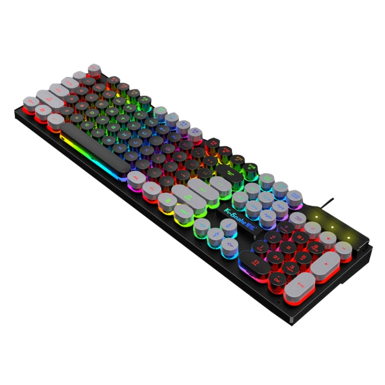 K-Snake K4 104 Keys Glowing Game Wired Mechanical Keyboard, Cable Length: 1.5m, Style:, Black Gray Square Key, Gray Black Square Key, White Pink Square Key, Mixed Light Pink White Square Key, Mixed Light Blue White Square Key