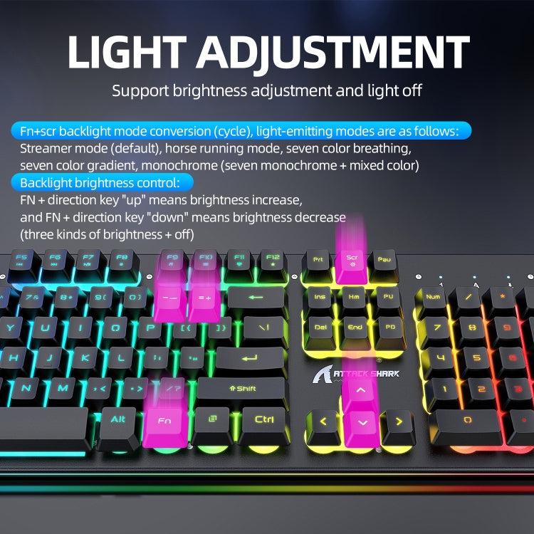 Attack Shark T3RGB RGB Luminous Wireless Keyboard And Mouse Set, Attack Shark T3 Black, Attack Shark T3 White