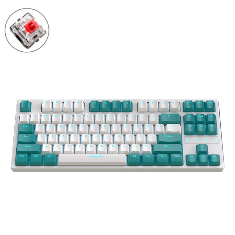 ZIYOU LANG K87 87-Keys Hot-Swappable Wired Mechanical Keyboard, Cable Length: 1.5m, Style:, K87 Green Shaft (Green Ice Blue Light), K87 Red Shaft (Green Ice Blue Light), K87 Green Shaft (Black White Light), K87 Red Shaft  (Black White Light)