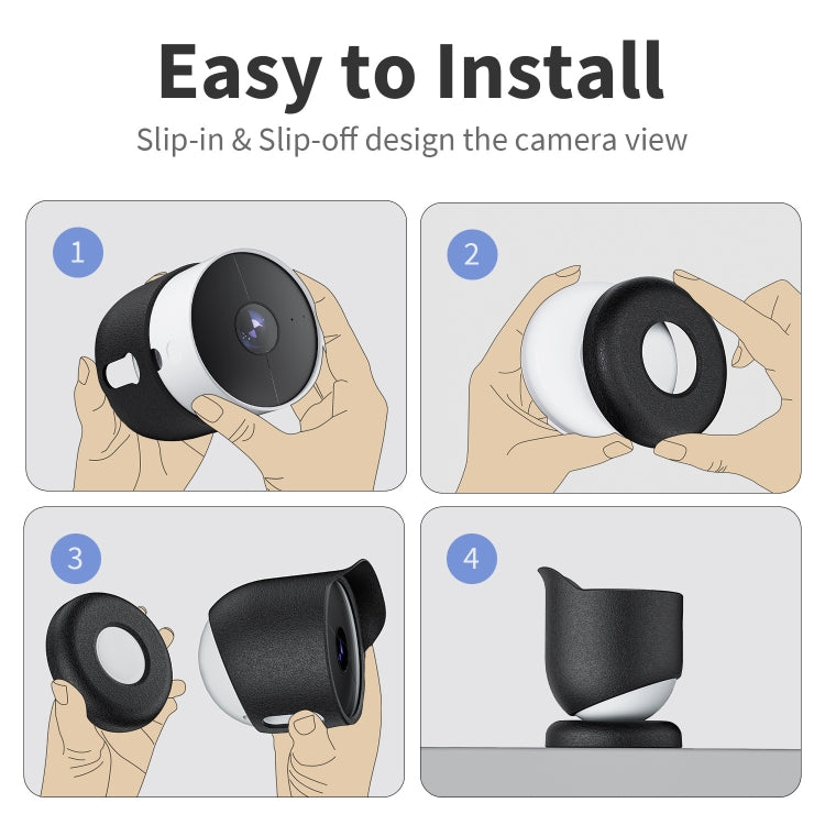 For Google Nest Camera Outdoor Silicone Water-Resistant Protective Cover, For Google Nest White, For Google Nest Black