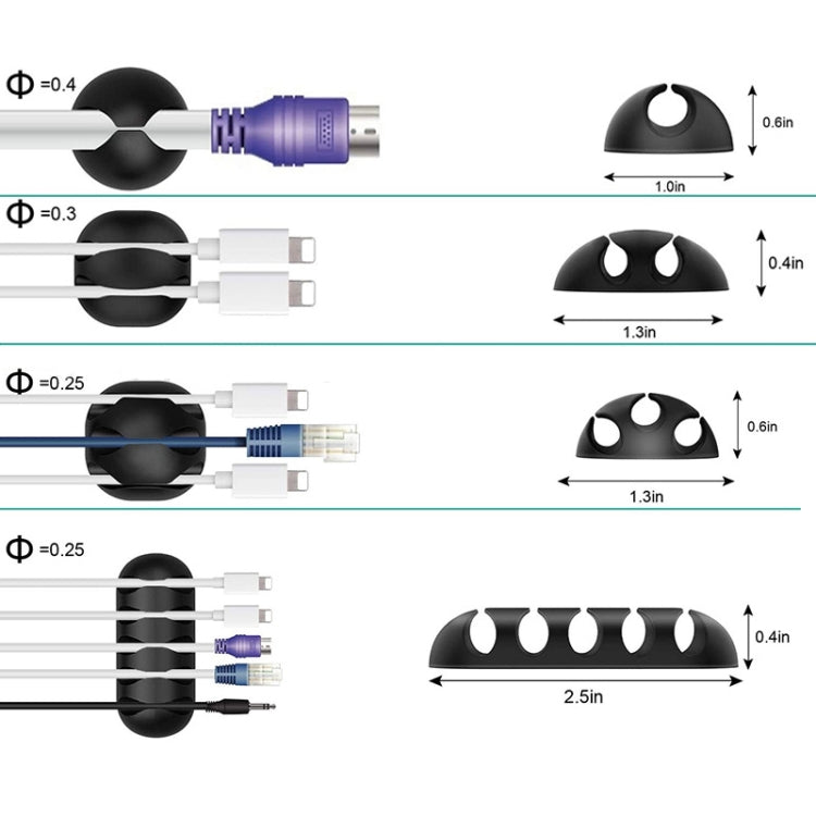 Cord Management Organizer Kit Cable Sleeve With Zipper Cable Clip, 5 In 1, 3 In 1 0.5m Kit, 4pcs Zipper Ties, 3 In 1 5m Kit