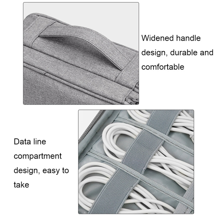 Baona Multifunctional Earphone Data Cable Digital Storage Bag, Spec:, Single-layer (Gray), Single-layer (Black), 2-layer (Gray), 2-layer (Black), Single-Layer Box (Gray), Single-Layer Box (Black), 2-layer Box (Gray), 2-layer Box (Black), XL (Gray)