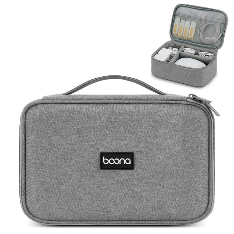 Baona Multifunctional Earphone Data Cable Digital Storage Bag, Spec:, Single-layer (Gray), Single-layer (Black), 2-layer (Gray), 2-layer (Black), Single-Layer Box (Gray), Single-Layer Box (Black), 2-layer Box (Gray), 2-layer Box (Black), XL (Gray)